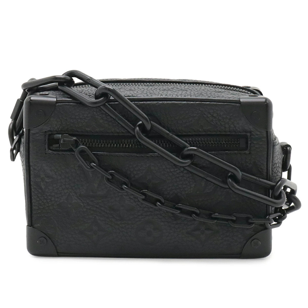 LOUIS VUITTON Taurillon Monogram Soft Trunk Shoulder Bag Chain Noir Black
